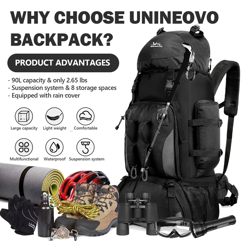 Large 90L Travel Backpack Mili - đánh giá và giá Men'S Mountain Biking Shoes